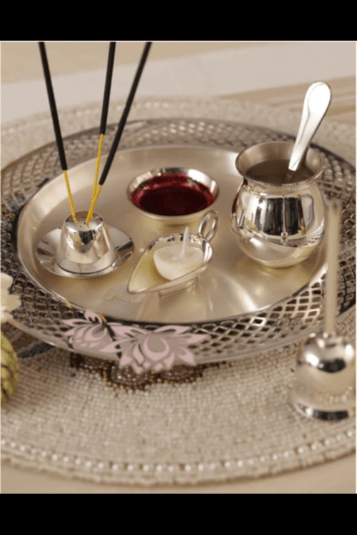 second hand/new: Buy Silver Plated Pooja Thali Set